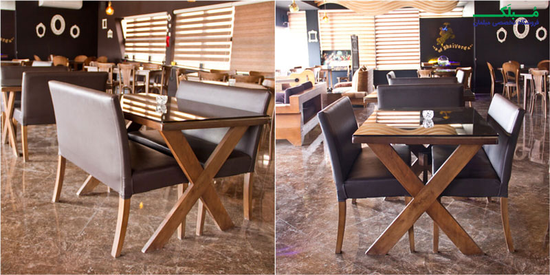 میز ناهار خوری چوبی آفر مدل 72 با رویه محافظ شیشه ای